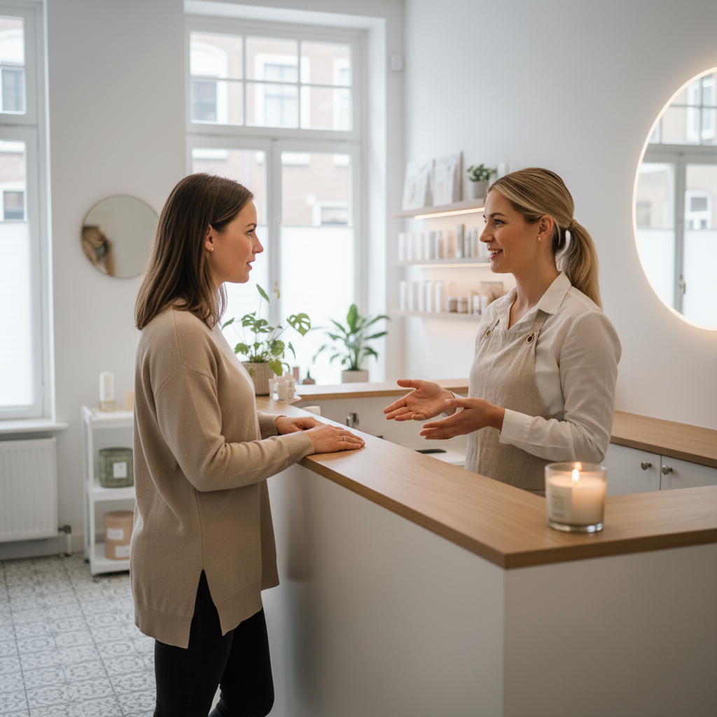 Drukke kapsalon waar klanten worden geholpen
